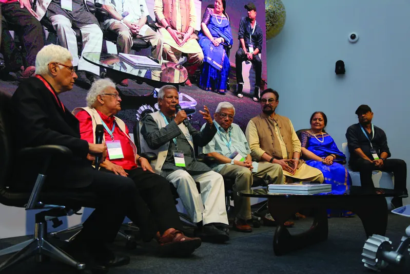 Participants gathered for a panel discussion