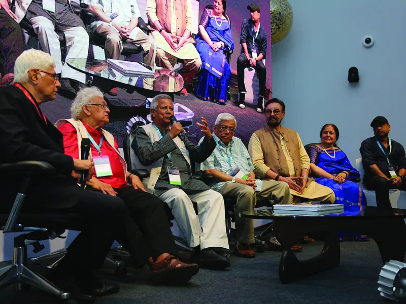 Speakers and participants gathered for a panel discussion.