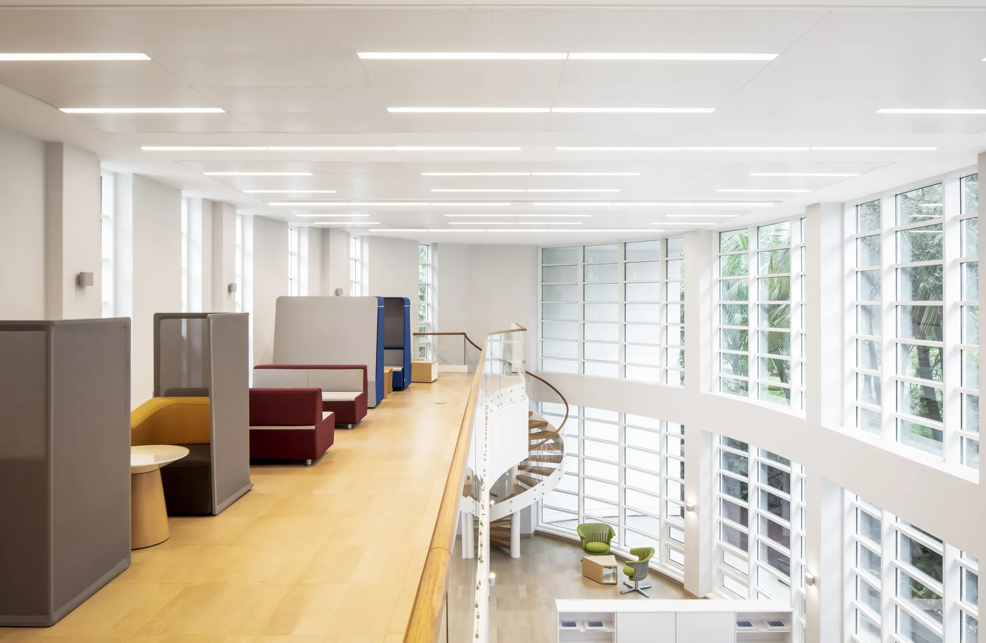 The bright library and research interior at AliGunjan